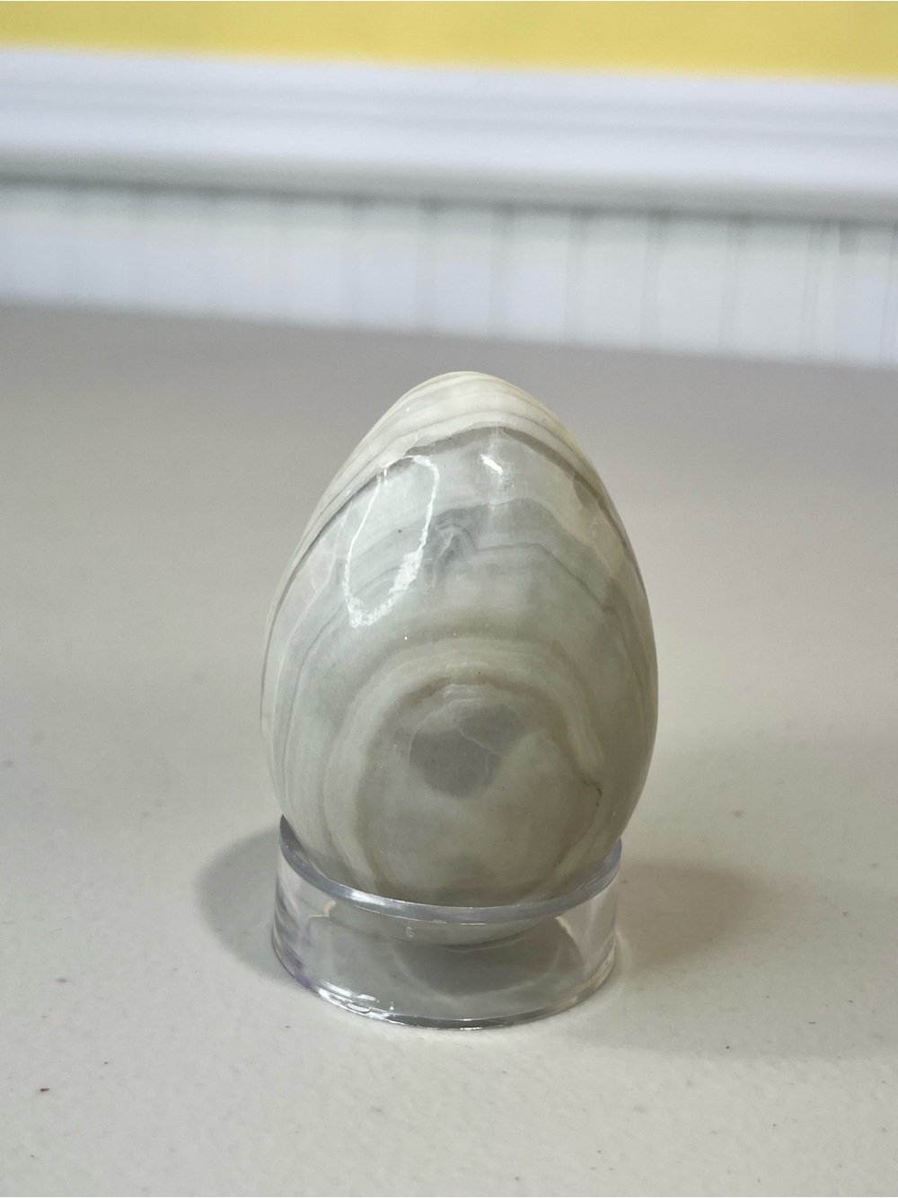 Polished White Marble Egg Décor